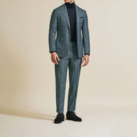 Suit - Petrol s130 Wool Glencheck 5933 OMJ Clothing