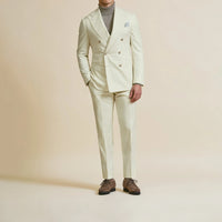 Suit - Ivory s120 Wool Twill 5940 OMJ Clothing