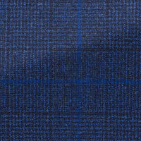 Suit - Loro Piana Royal Blue Natural Stretch s120 Wool Glencheck with Windowpane 5950 OMJ Clothing