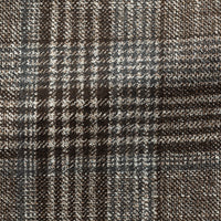 Sport Coat - Loro Piana Dark Brown Wool-Silk Cashmere Glencheck with Grey Windowpane 9062 OMJ Clothing