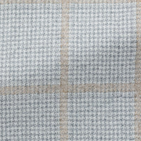 Sport Coat - Light Grey Wool Hounds tooth with Camel Windowpane 9068 OMJ Clothing