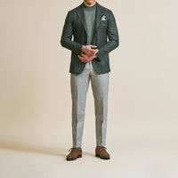Sport Coat - Evergreen Wool-Silk Basketweave 9072 OMJ Clothing