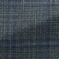 Sport Coat - Loro Piana Sage Green Wool-Silk Basketweave with Blue Check 9073 OMJ Clothing