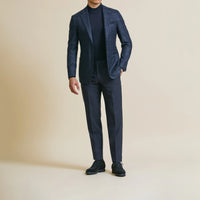 Sport Coat - Loro Piana Peacock Blue Wool-Silk Cashmere with Green Windowpane 9075 OMJ Clothing