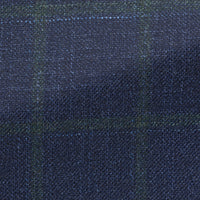 Sport Coat - Loro Piana Peacock Blue Wool-Silk Cashmere with Green Windowpane 9075 OMJ Clothing