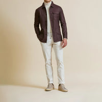 Sport Coat - Merlot Silk-Wool with Micro-Design 9092 OMJ Clothing