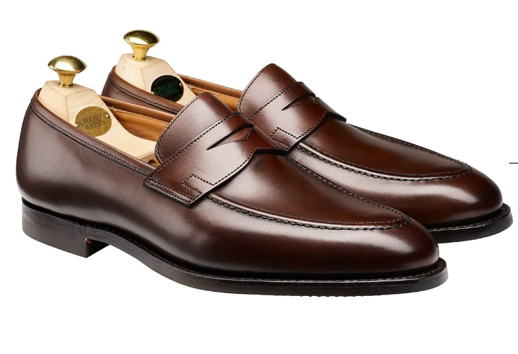 Crockett & Jones Sydney Penny Loafer in Dark Brown Burnished Calf