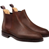Crockett & Jones Dark Brown Suede Chelsea Boot OMJ Clothing