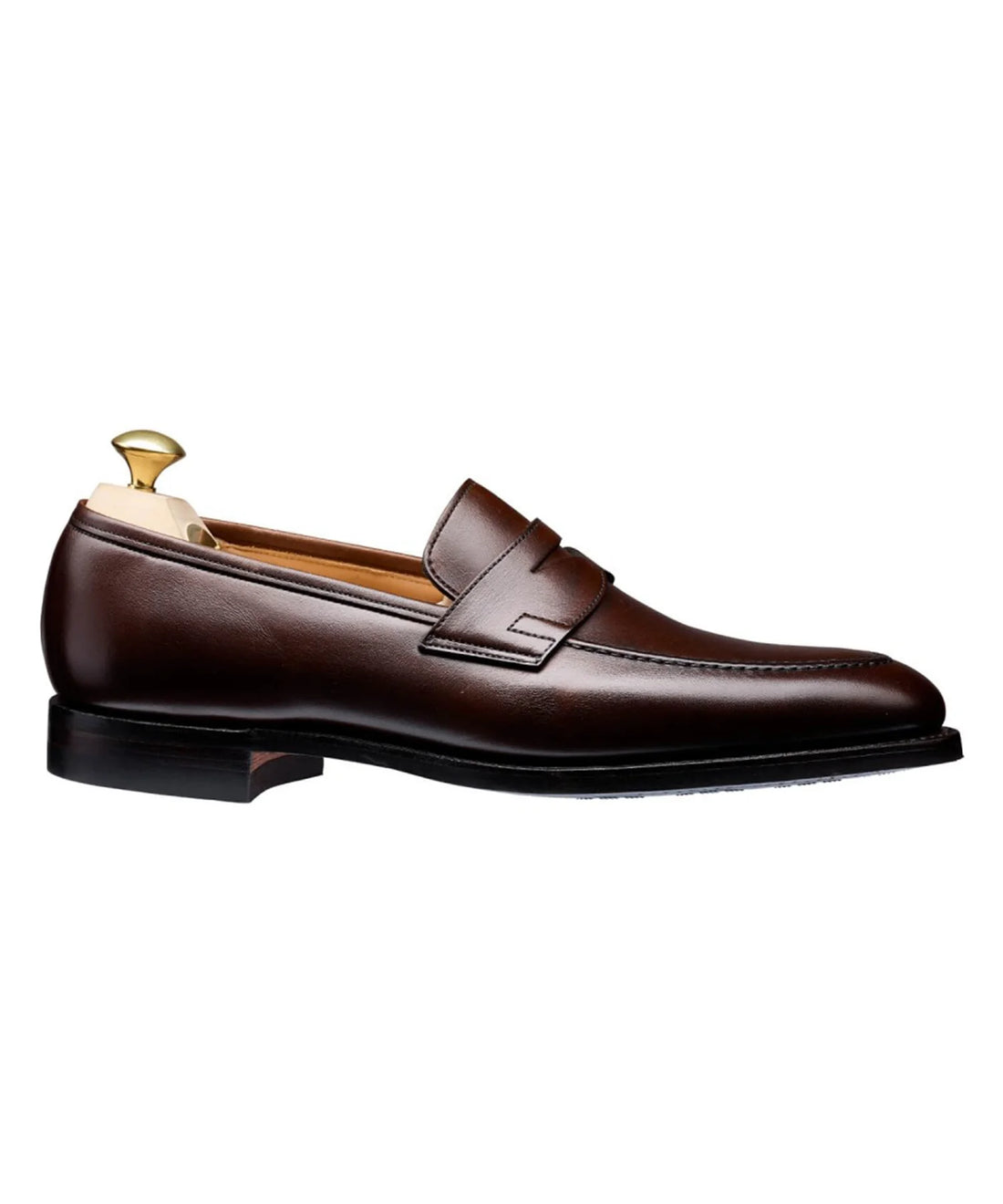 Crockett & Jones Sydney Penny Loafer in Dark Brown Burnished Calf
