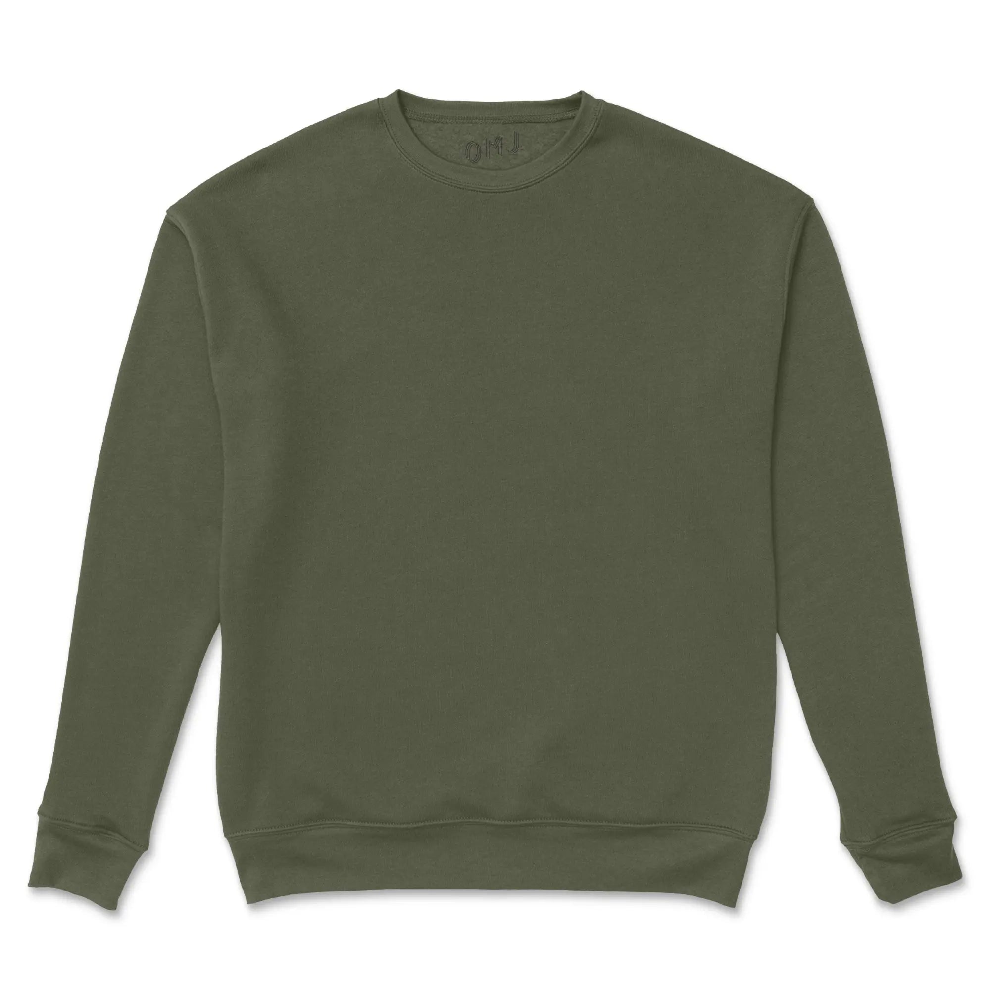 Military Green Crewneck Sweatshirt – OMJ Clothing
