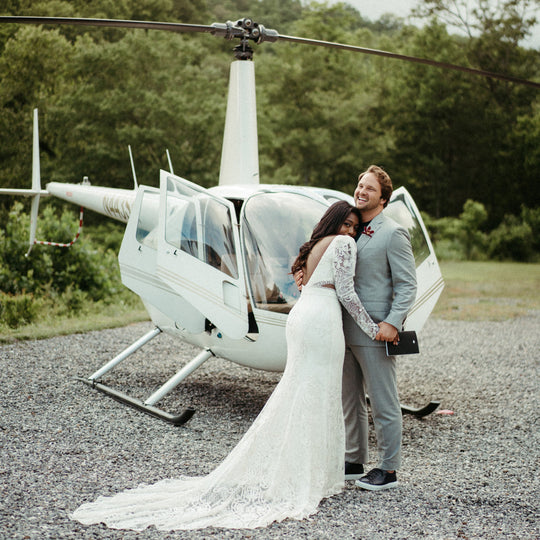 A Casual Custom Suit for a Helicopter Elopement in Charlotte, NC