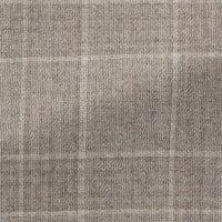 Suit - Taupe s130 Wool Faux Uni with Tonal Windowpane 5917