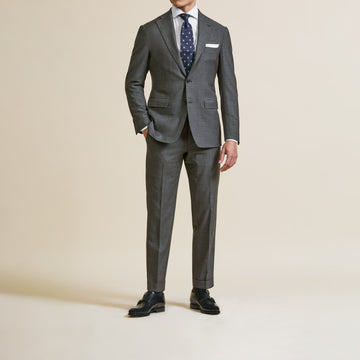 Suit - Loro Piana Anthracite Stretch Wool Sharkskin with Check 5937