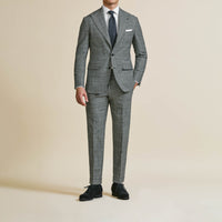 Suit - Loro Piana Black-White Stretch Wool Glencheck 5939