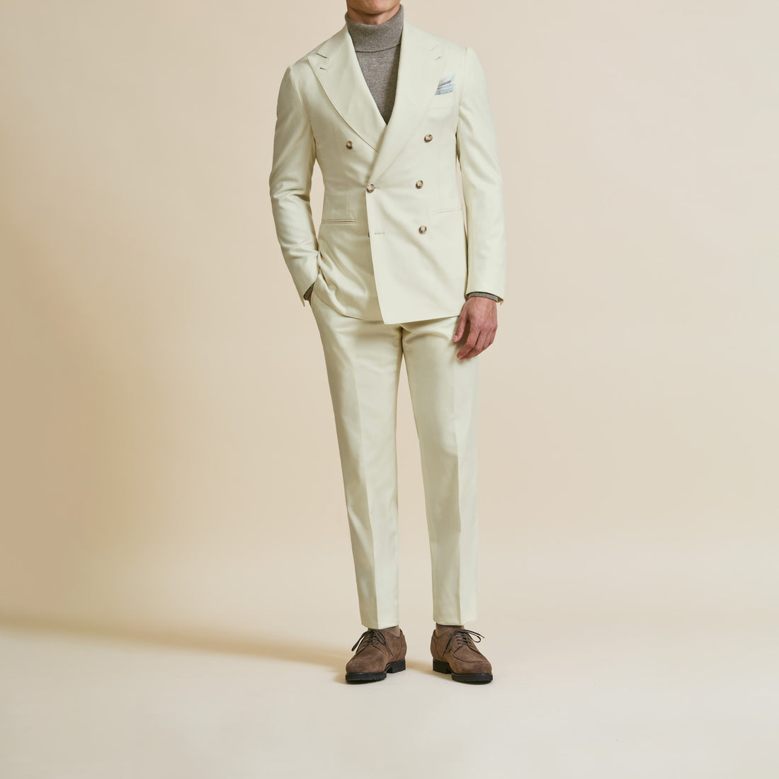 Suit - Ivory s120 Wool Twill 5940