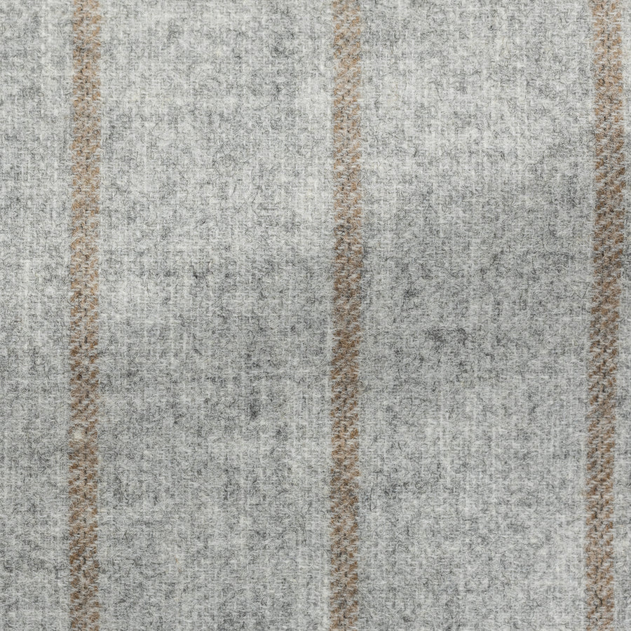 Suit - Stone Grey Alpaca Wool Blend with Cinnamon Stripe 5943