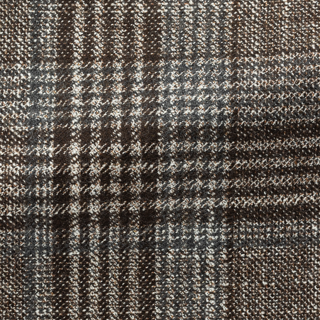 Sport Coat - Loro Piana Dark Brown Wool-Silk Cashmere Glencheck with Grey Windowpane 9062