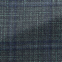 Sport Coat - Loro Piana Sage Green Wool-Silk Basketweave with Blue Check 9073