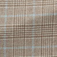 Sport Coat - Loro Piana Tan Wool-Cashmere Glen check with Light Blue Overcheck 9086