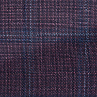 Sport Coat - Loro Piana Mauve Wool-Silk Glen Basket weave with Mixed Blue Check 9095